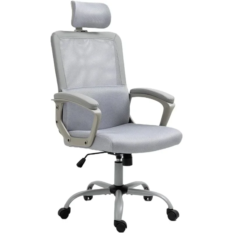 

Офисное кресло, эргономичное Сетчатое рабочее кресло, компьютерное кресло с высокой спинкой и регулируемым подголовником, поддержка поясницы, функция наклона