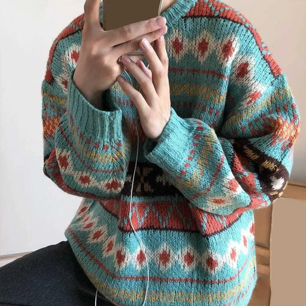 

Trendy Neck Knitting Spring Round Spring Sweater Vintage Warm Sweater Neck