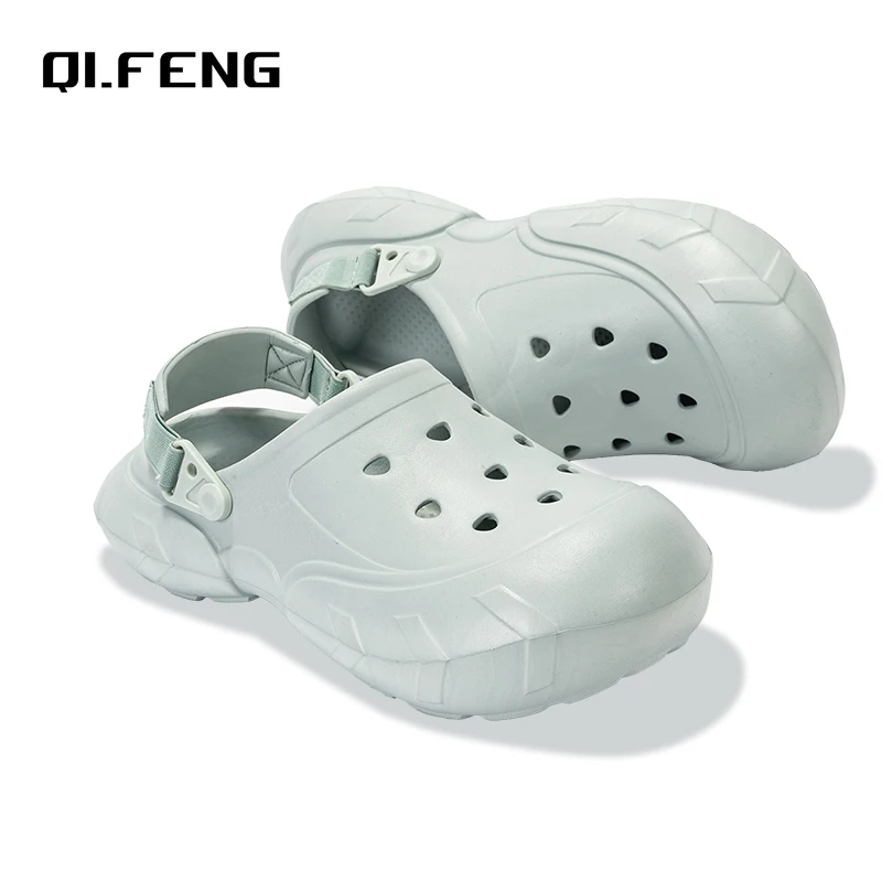 Сандалии с перфорацией для мужчин и женщин модные шлепанцы дома Легкая удобная