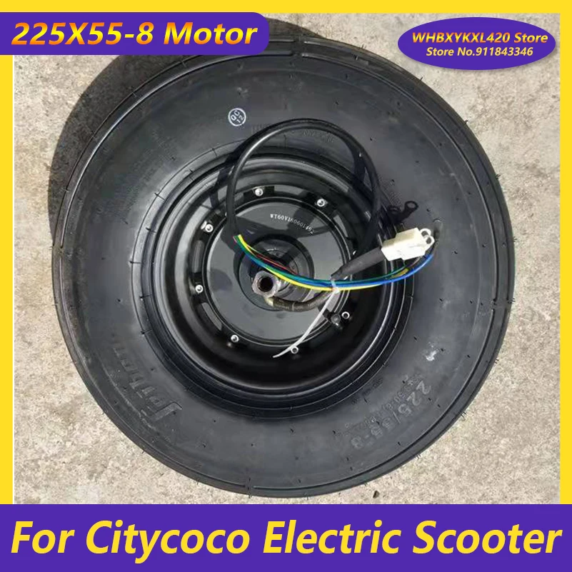 

225/55-8 Original Motor 60V 1000W 1500W 2000W for Citycoco Electric Scooter 18X9.5-8 Hub Motor Wheel Tubeless Tire Accessories