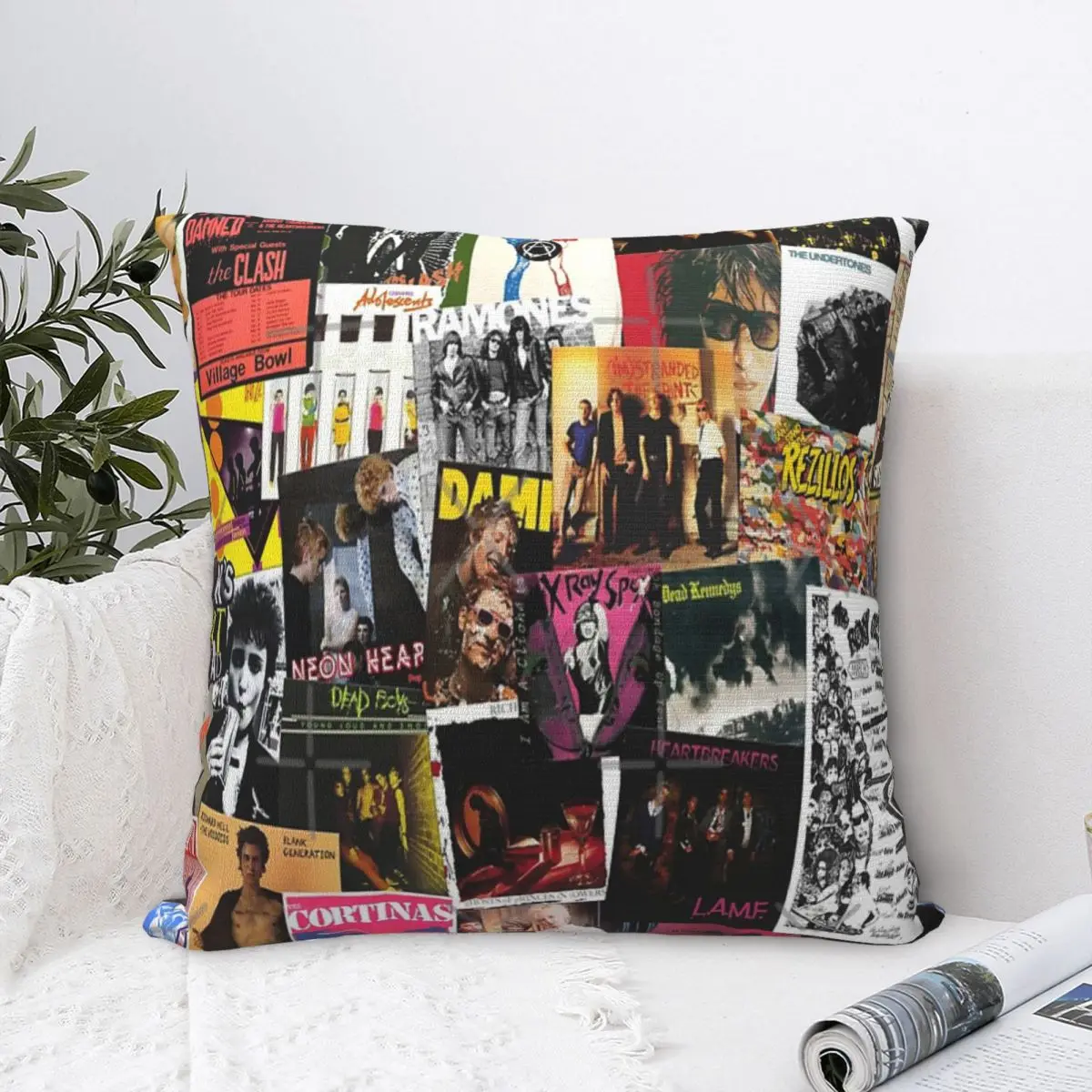 

70S Punk Rock Music Pillow Cover Cushion Cover Throw Pillow Cover Decorative Pillow For Sofa Home Decor
