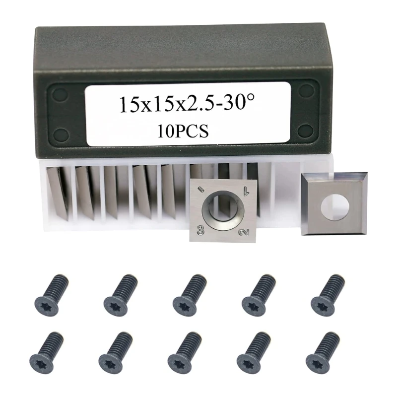 

15mm Square Straight Tungsten Carbide Replacement Cutter Inserts Knives 15x15x2.5mm for Spiral Helical Planers Tools