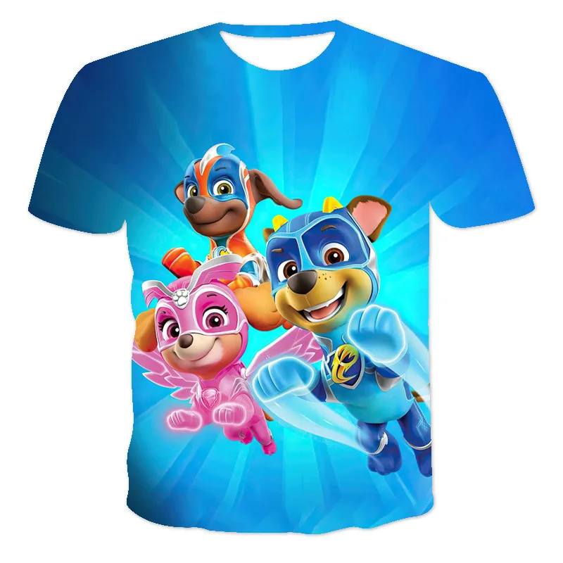 New Paw Patrol Children T-shirt Cute 3D Print Fashion Boy Girl Clothes Cartoon Anime Pat Patrouille Figures Short Sleeve TShirt