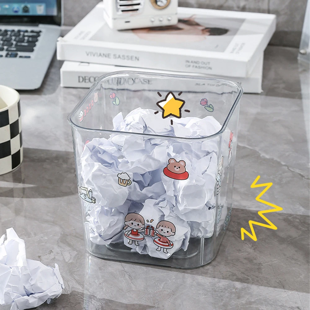 

Trash Can Household Living Room Bathroom Dormitory Simple Light Luxury Rubbish Can Thickened Material Strong Load-bearing Box