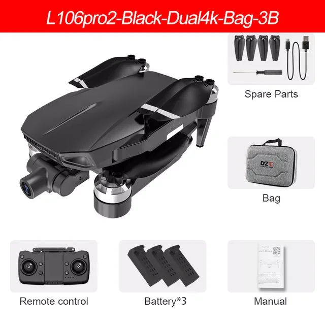 

Складной Квадрокоптер L106 Pro 2/3, GPS, 4K, Wi-Fi, FPV