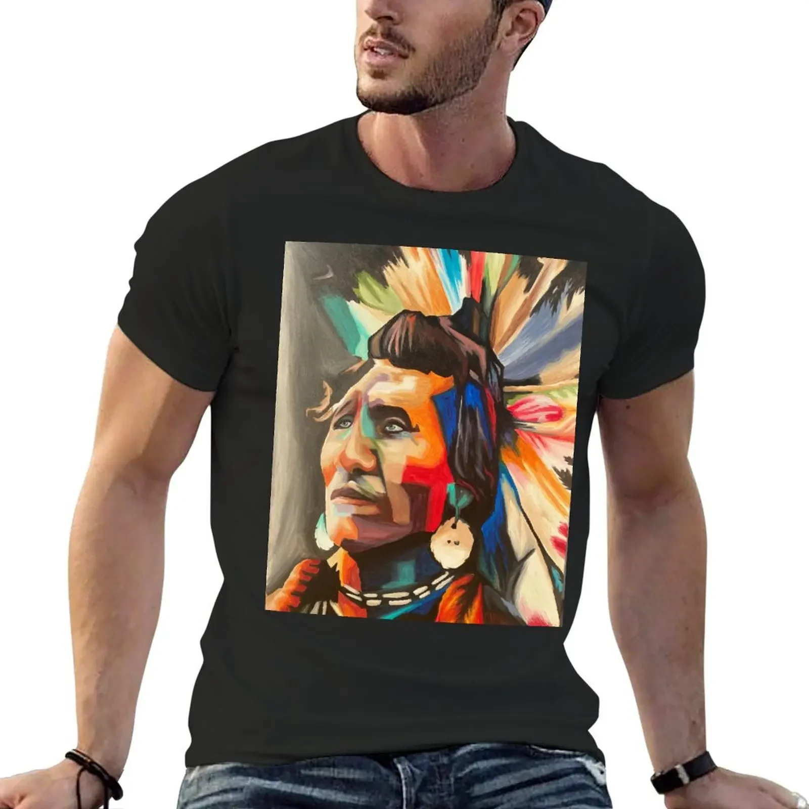 Индейская иллюстрация-футболка в стиле поп-арт для мальчика рубашки с аниме