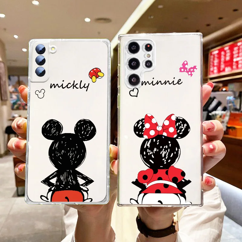 

Mickey Mouse Cute Phone Case For Samsung Galaxy S22 S21 S20 S10 S10e S9 S8 S7 PRO Ultra Plus FE Lite Transparent Funda Cover