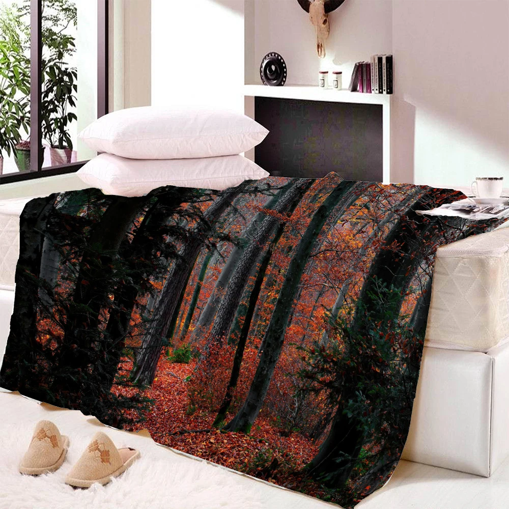 

Forest Big Size Custom Blanket Throw Personalized Bedspread Sherpa Fleece For Bed Sofa Dropshipping