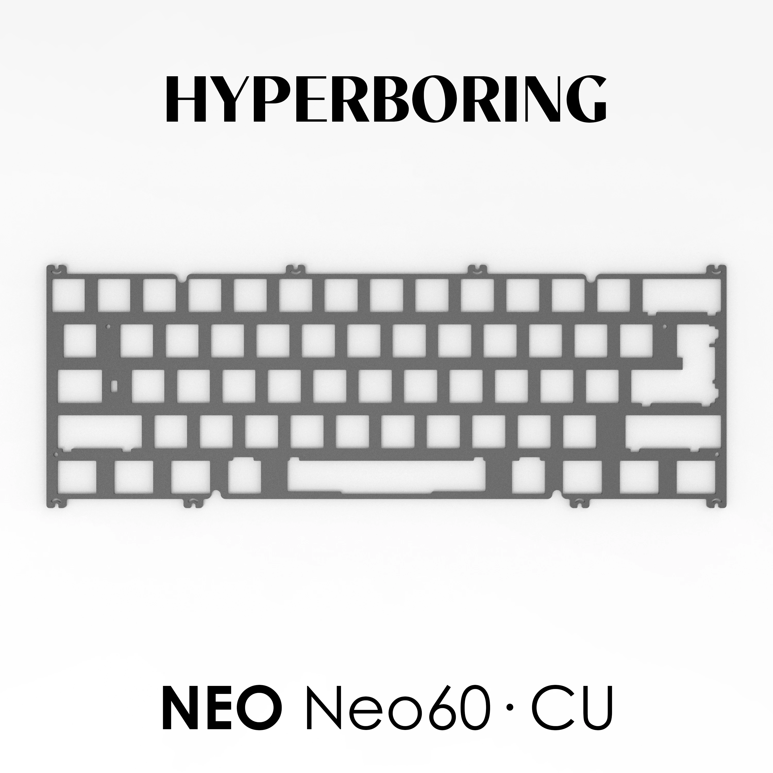 Фото Механическая клавиатура Neo60 CU, пластины для ПК PP FR4 Алюминий CF (для крепления на печатной плате и крепления на пластине) №4