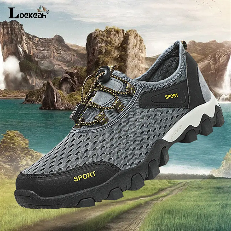Men Wear-resistant Breathable Climbing Outdoor Trekking Sports Sneaker Male Comfortable Non Slip Quick Dry Mountain Hiking Shoes