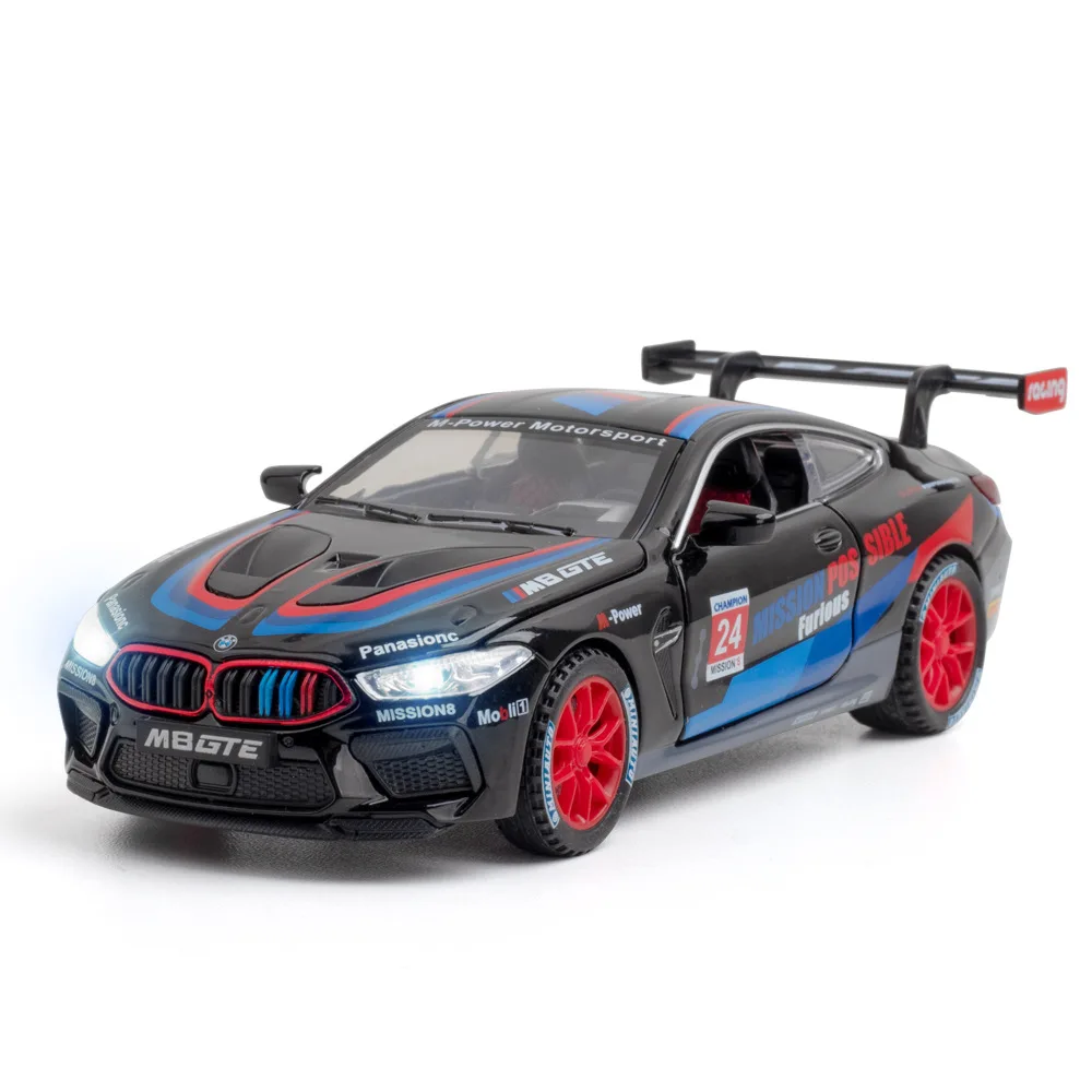 1:32 BMW M8 GTE Le гоночный автомобиль свободная подсветка светильник ная Модель