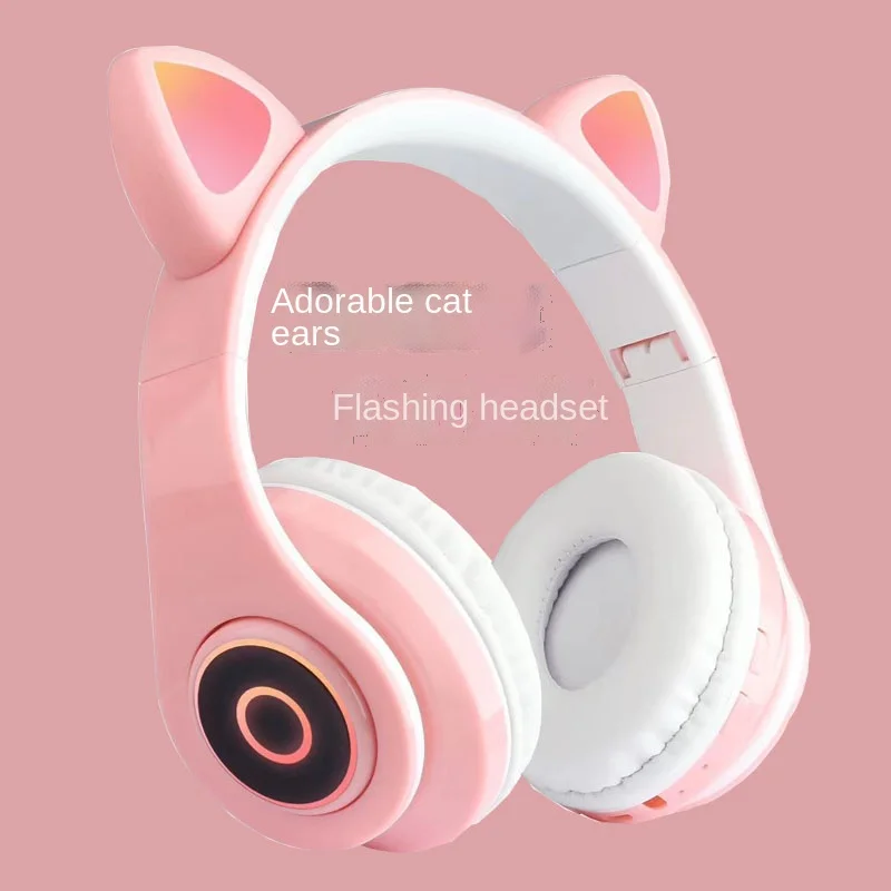 

Girl cat ear net red glow headset Mobile phone wireless Bluetooth headset