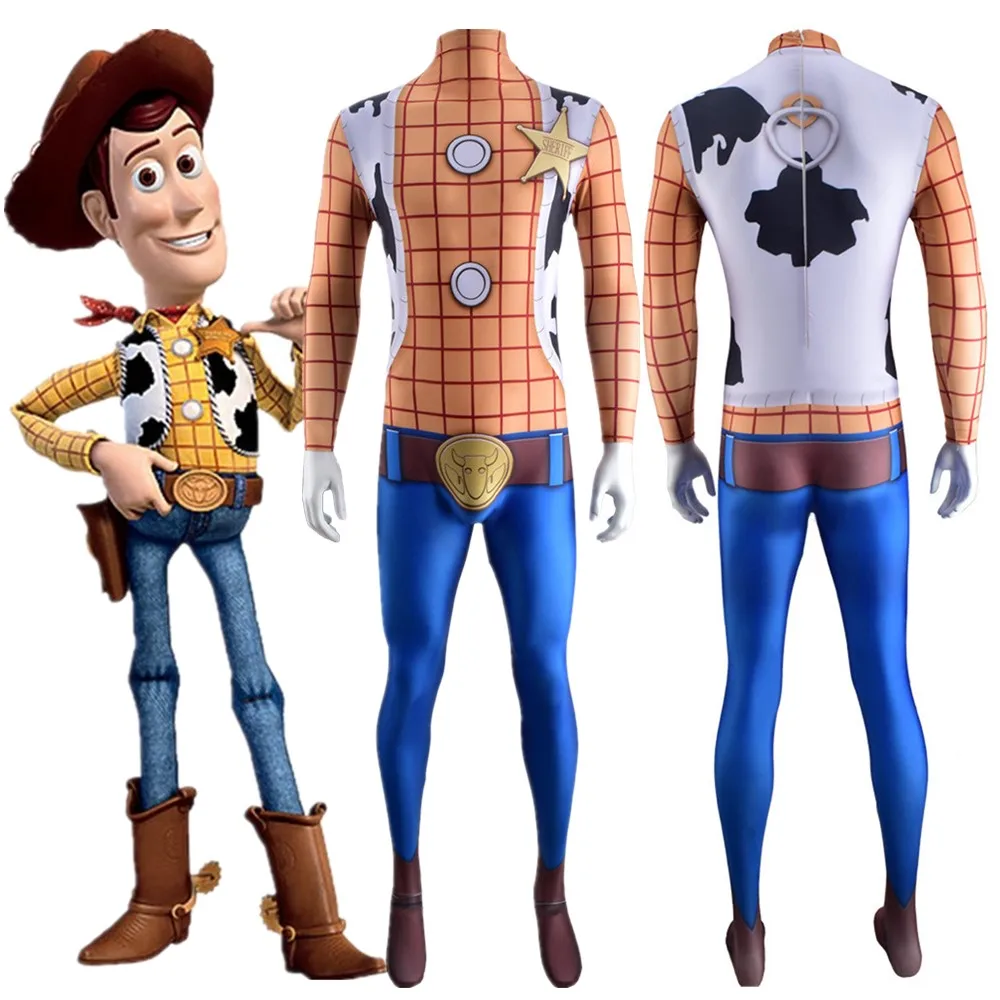 Toy Story Sheriff Woody Pride Costume Cosplay Kids Aldult Unisex Zentai outfit tuta tuta Catsuit