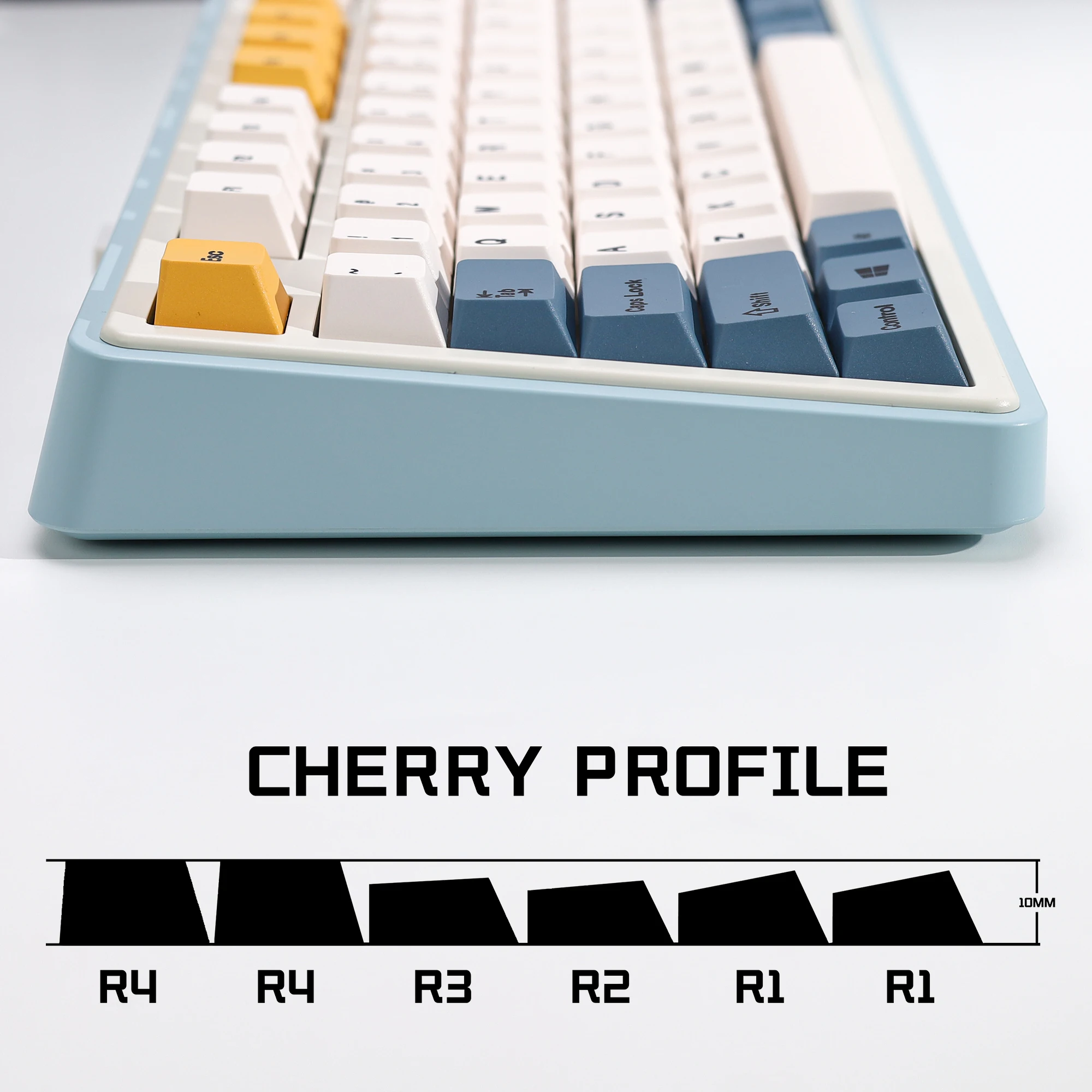 KBDiy Ретро абрикосово-желтые колпачки для клавиш PBT Cherry Profile ISO для переключателей MX 60, магнитные механические игровые колпачки для клавиш (art.: 3920d3c87451c) - 3920d3c87451c