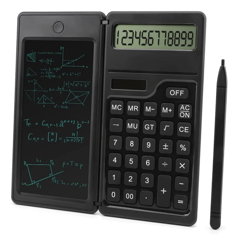

12-Digit Solar Calculator With 6 Inch LCD Writing Tablet Mute Foldable Desktop Calculator ( Left-Handed )