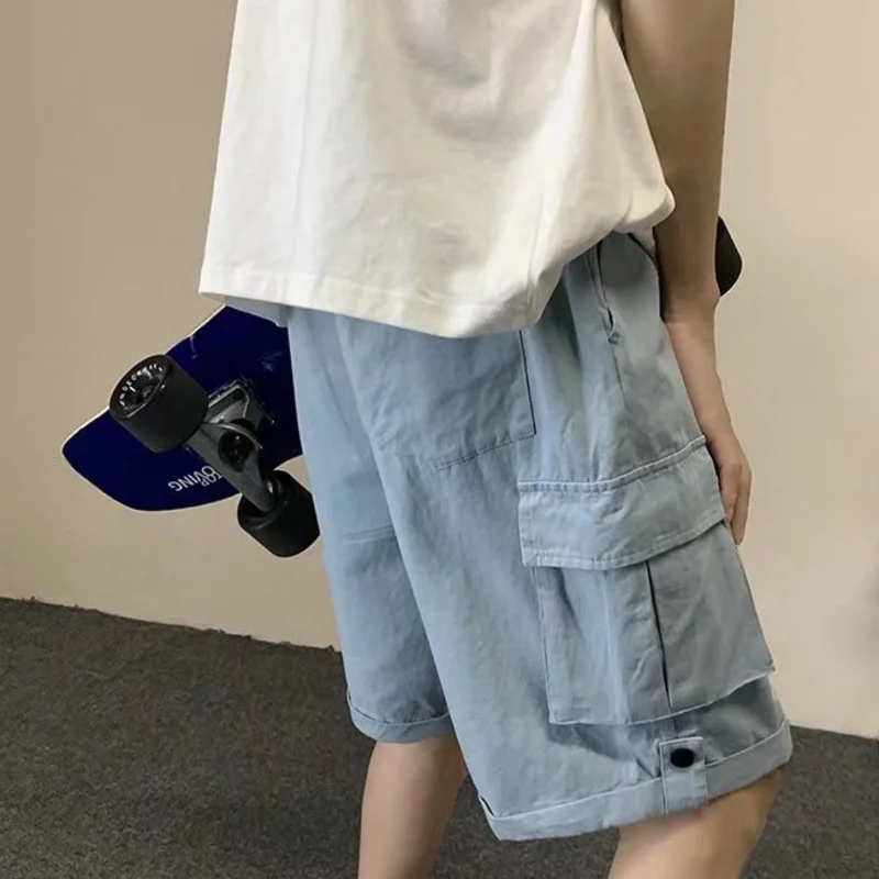

Шорты мужские с множеством карманов, повседневные Модные мешковатые короткие штаны в стиле Харадзюку-хоп, летние брюки-карго, уличная одежд...
