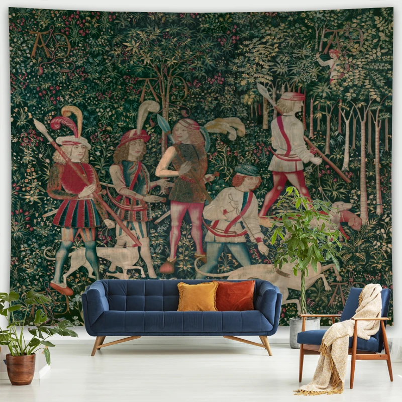 Гигантская леди и Единорог в плену гобелен средневековые гобелены настенная