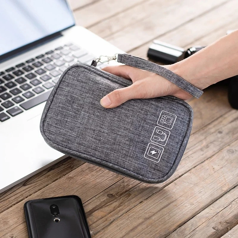 

Portable USB Gadgets Cable Digital Storage Bags Organizer Wires Charger Power Battery Zipper Cosmetic Bag Case Accessories Item