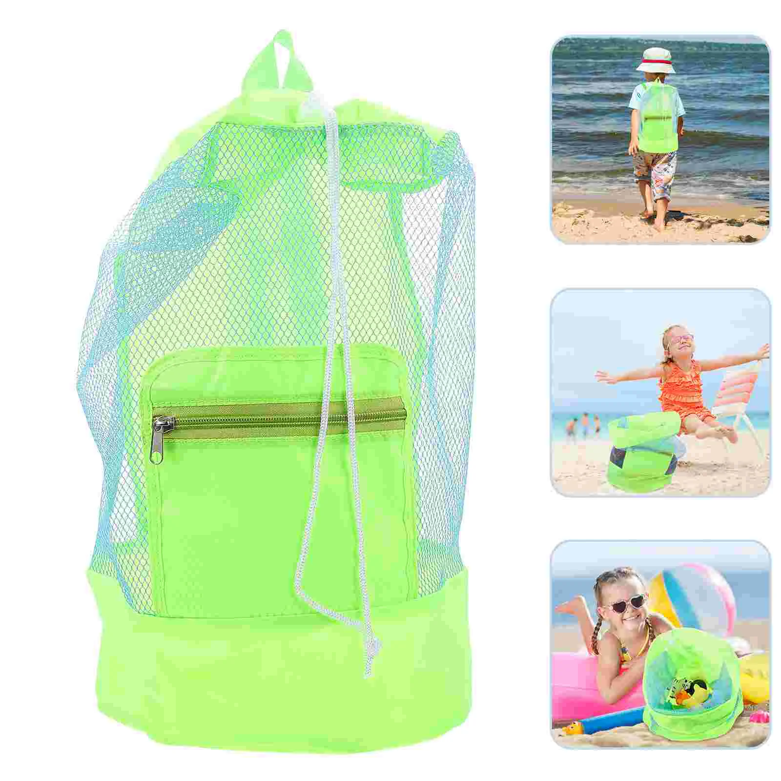 

Детский мешок для хранения, большая сетчатая пляжная сумка, товары первой необходимости для пляжного отпуска, рюкзак для хранения детских п...