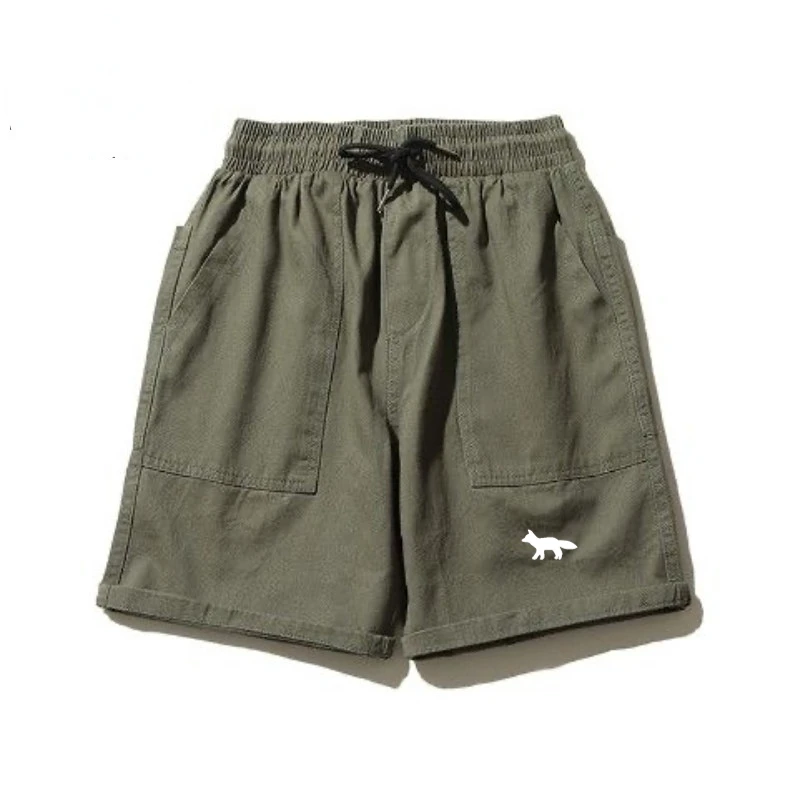 

Maison Kitsune men's new summer 2023 lazy dress fox print trend industrial style straight shorts