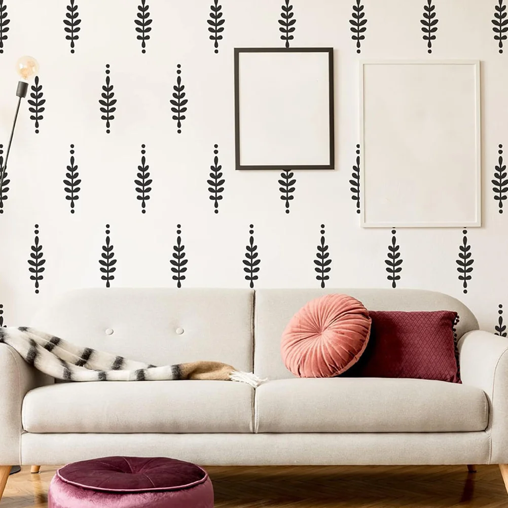 

4 Sheets Bohemian Wall Stickers Boho Decal Murals Bathroom Decorations Leaf Living Decals for Bedroom