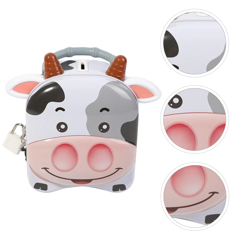 

Bank Box Money Piggy Coin Saving Metal Tinplate Animal Decorative Keepsake Children Ornament Storage Kids Tin Tank Craft Cartoon