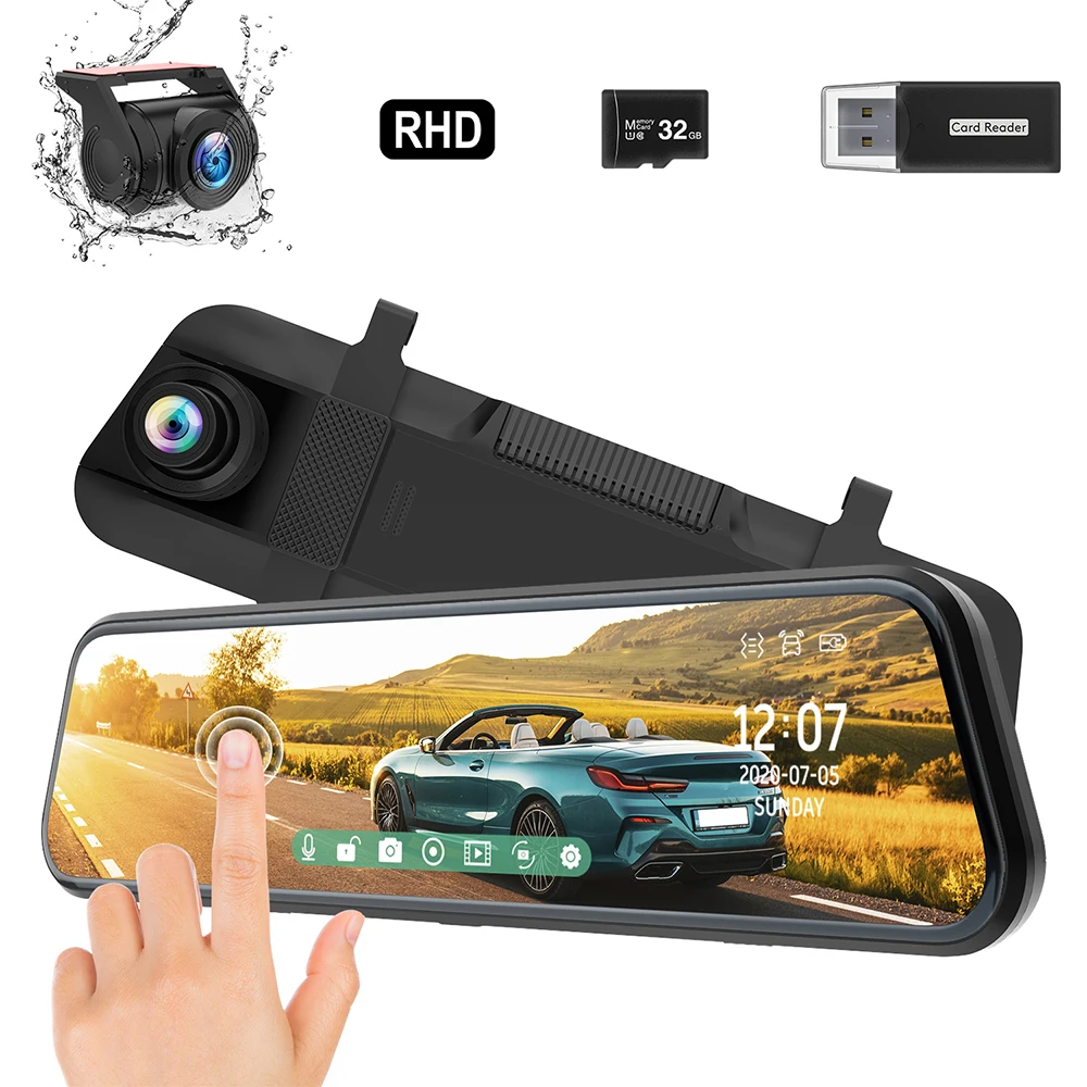 

ThiEYE New Arrival CarView 3 Dual Lens 2.5K Resolution 10inch Touch Screen Waterproof Rear Camera With GPS 32GB SD Card Dash Cam