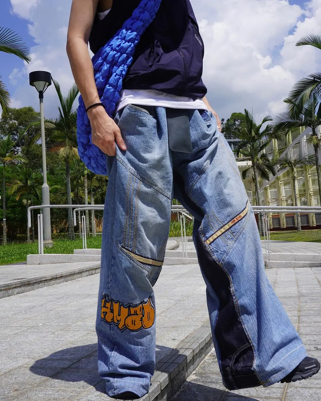 

Модные повседневные женские мешковатые джинсы Y2K в стиле хип-хоп, уличные ретро готические повседневные Прямые брюки с широкими штанинами, джинсы-бойфренды для женщин