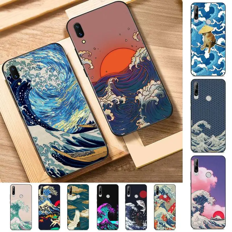 

Fashion Great Blue Wave Phone Case for Huawei Y 6 9 7 5 8s prime 2019 2018 enjoy 7 plus
