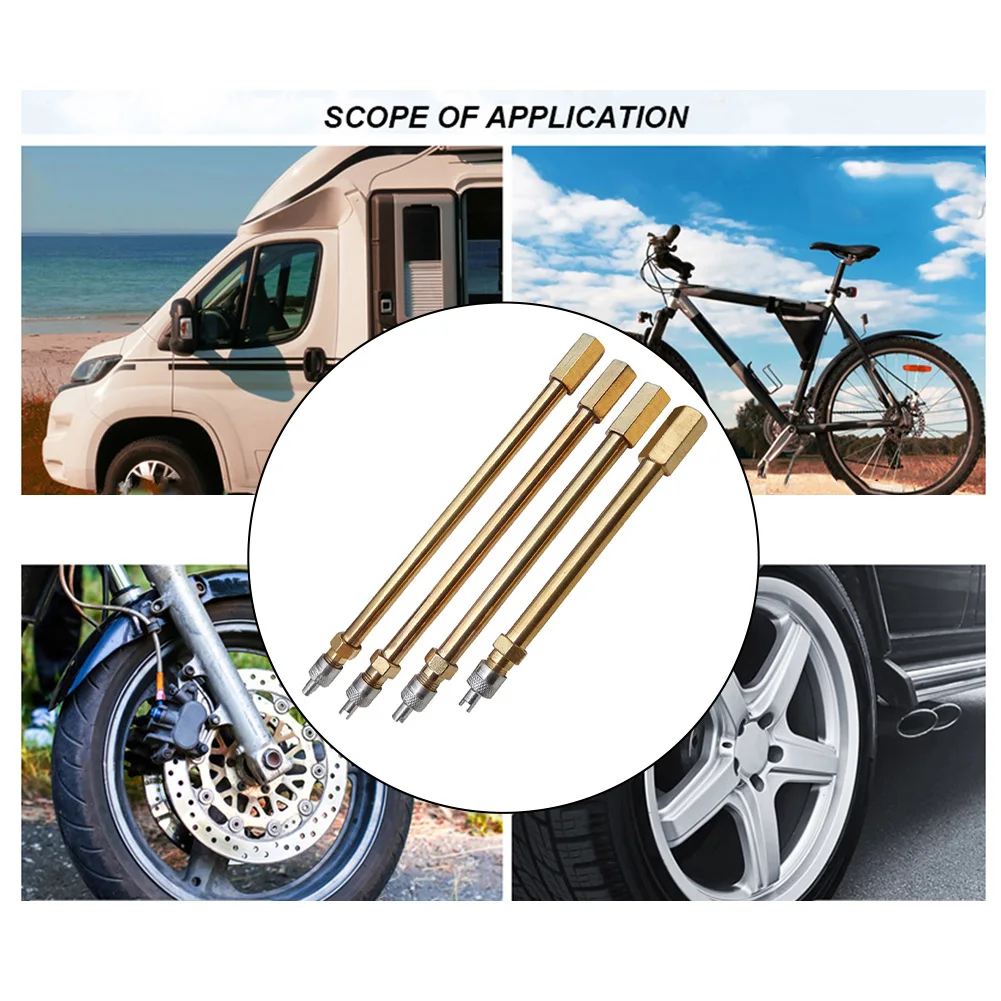 Auto-Tire Valve Extension Adaptor Air Tyre Stem Extender Iation Stright Bore For Motorcycle Bike Scooter Inflatable Accessories