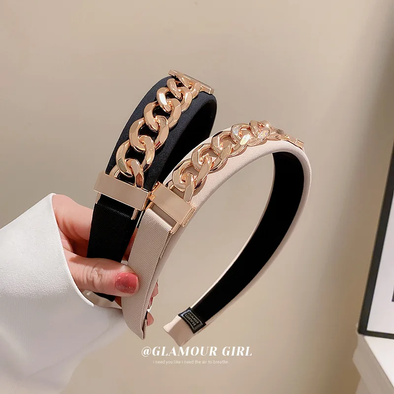 

Korean Fashion Exaggerate Personality Chain Hairband Ins Wind Pressure Headwear Temperament Design