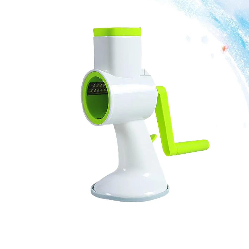 

Manual Rotary Vegetable Slicer Safe Vegetables Chopper with 4 Interchangeable Rotary Blades (White)
