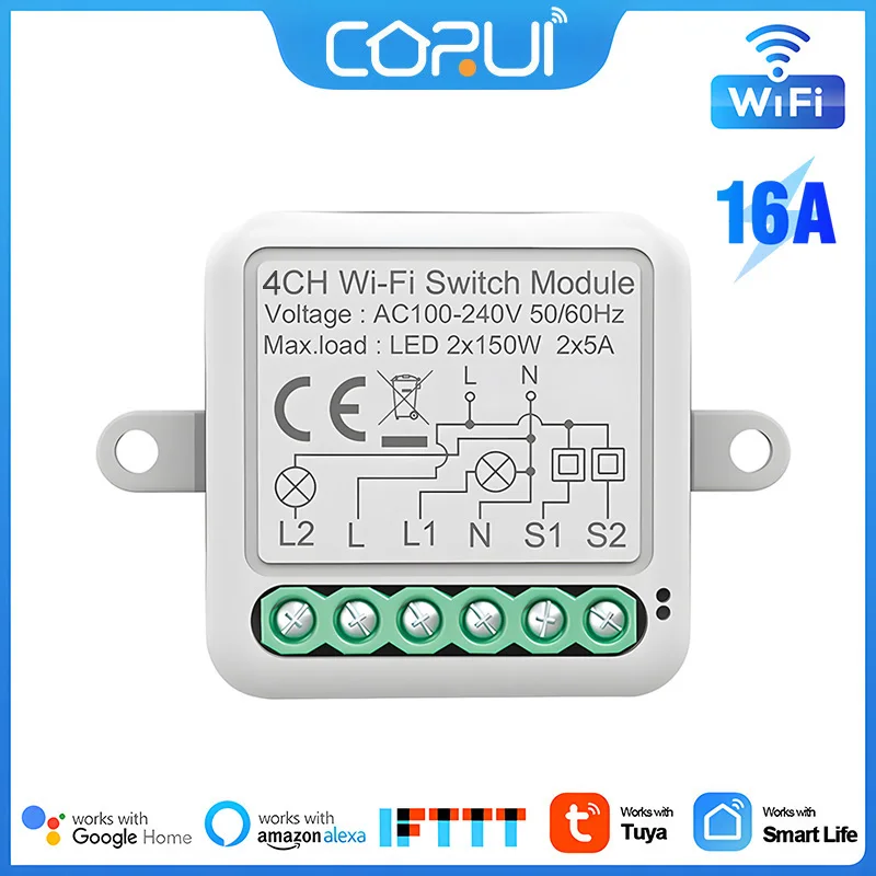 

Diy Mini Wifi Switch 1 2 3 4 Gang 10a Compatible With Alexa Google Home Universal Breaker Mini Switch Module Smart Switch Module