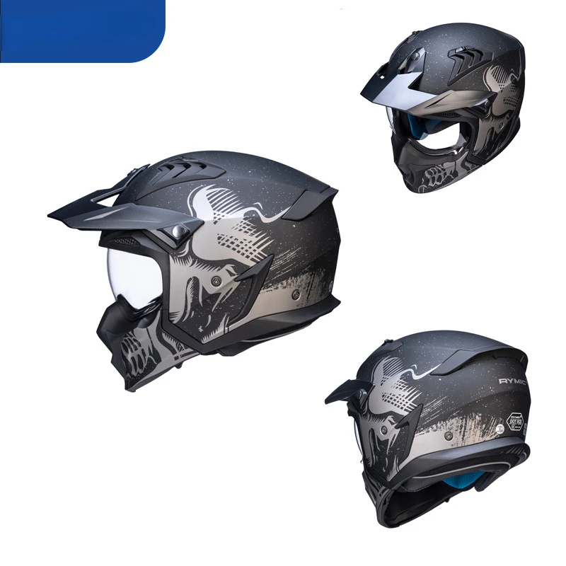 

Helmet Men's Hard Hat Quality Assurance Electric Motorcycle Full Helmet Motorcycle Lady's Head Gray Four Seasons Anti-fog Winter