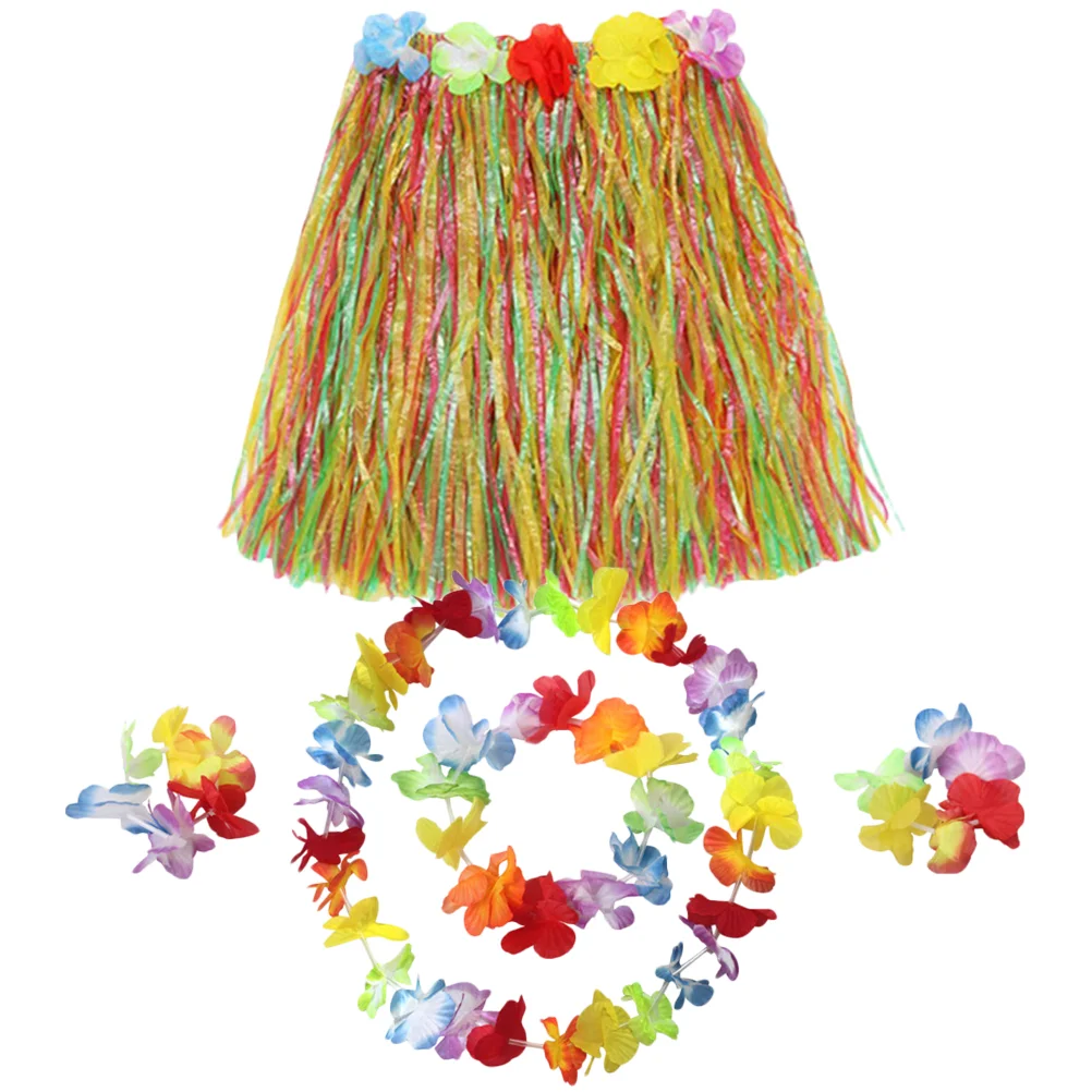

Skirt Party Hawaii Grass Hawaiian Luau Hula Skirts Costume Straw Costumes Beach Tropical Garland Prop Kids Supplies Leaf