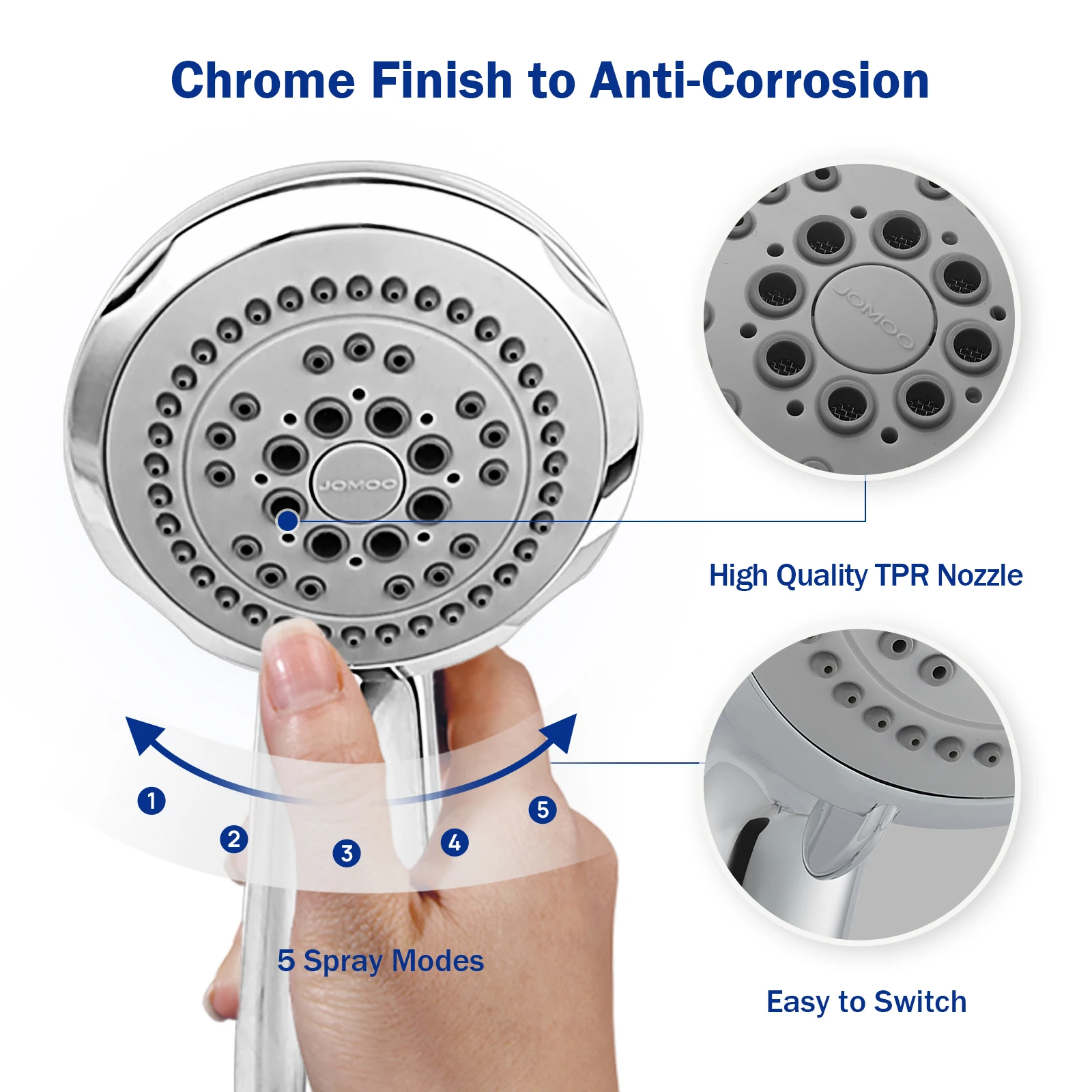 Душевая Насадка Высокого Давления Jomoo С 5 Режимами Массажа Регулируемая