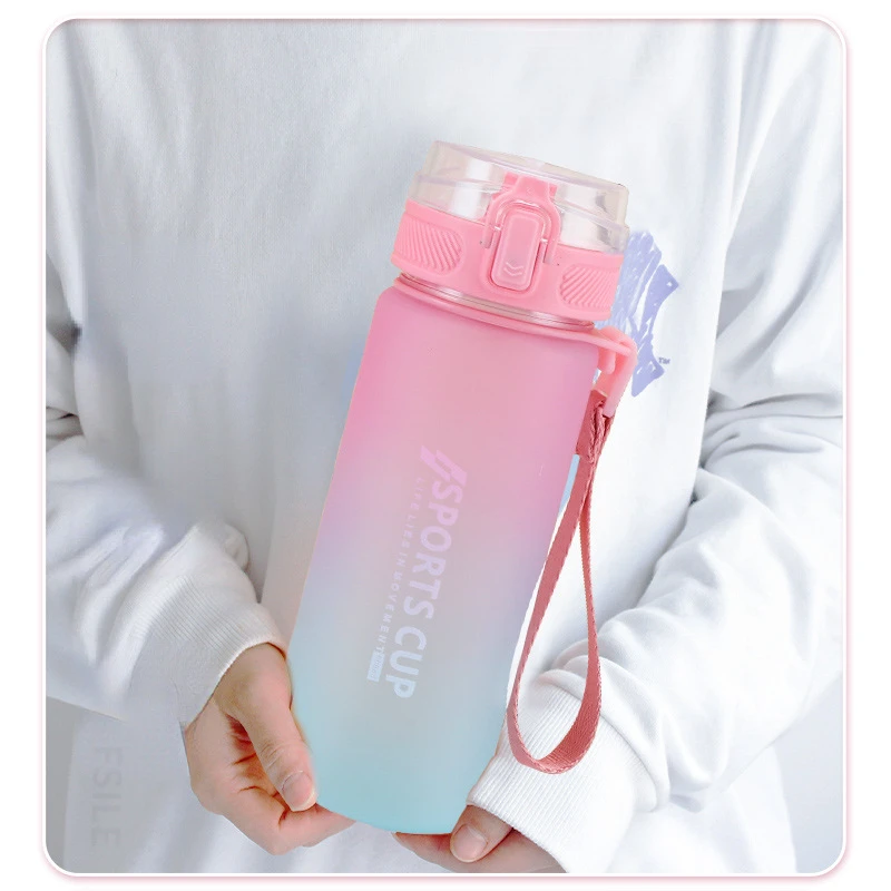 Новая портативная пластиковая бутылка для воды большой емкости градиентного