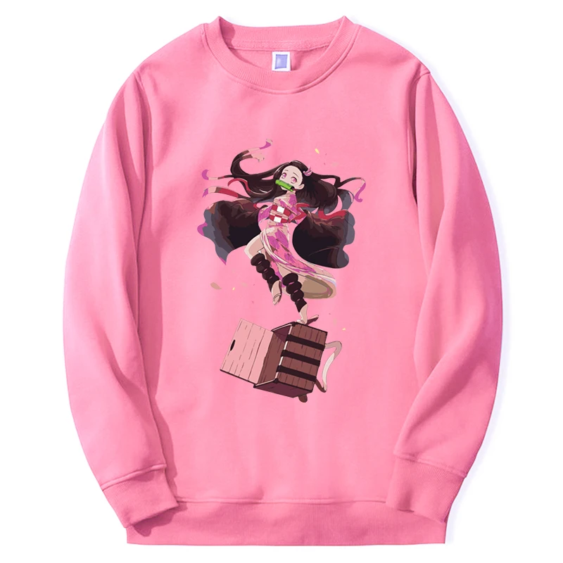 

2023 Hot Japanese Anime Demon Slayer Hoodies Men Women Nezuko Graphic Manga Sweatshirt Round Neck Fashion Moletom Sportswear