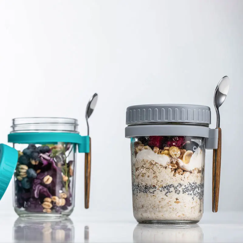 

Overnight Oats Glass Jars 10 Oz Large Capacity Glass Oats Jars With Measurement Marks Large Capacity Wide Mouth Glass Mason Jars