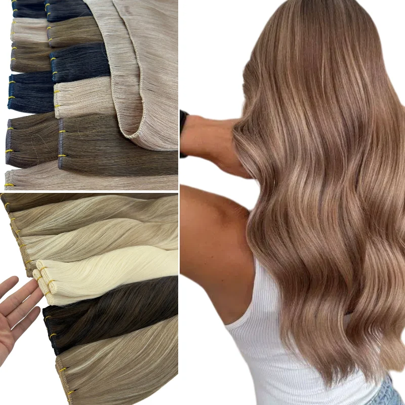 Фото Натуральные волосы Super Genius Weft, 22 дюйма, 100 г # TFF # Двухцветная готовая накладка для волос PHCC: экономия времени, улучшенная драпировка, оптовая продажа №1