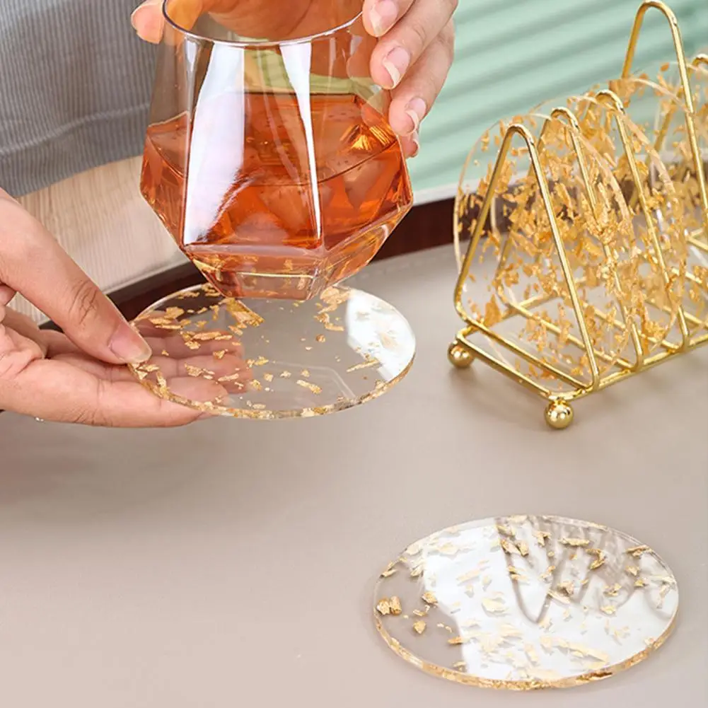 Подставки в наборе милые подставки для чашек роскошные из акриловой золотой