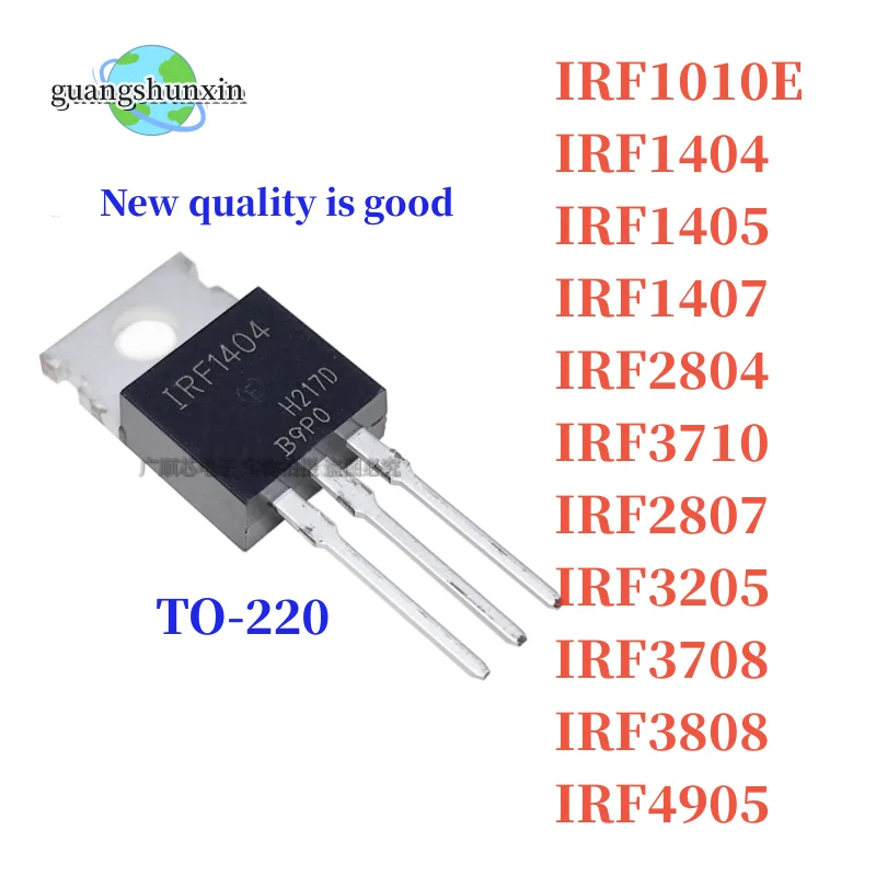 

10PCS IRF1407 IRF1405 IRF1404 IRF2804 IRF2807 IRF3205 IRF3708 IRF3710 IRF3808 IRF4905 IRF3205PBF IRF1010E IRF1404PBF MOS tube