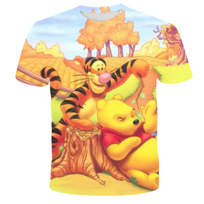 

3D Printed Fashion Pattern Children's Short Sleeve Shirt Cartoon Boy Girl Universal T-shirt Disney Tigger Baby Clothes