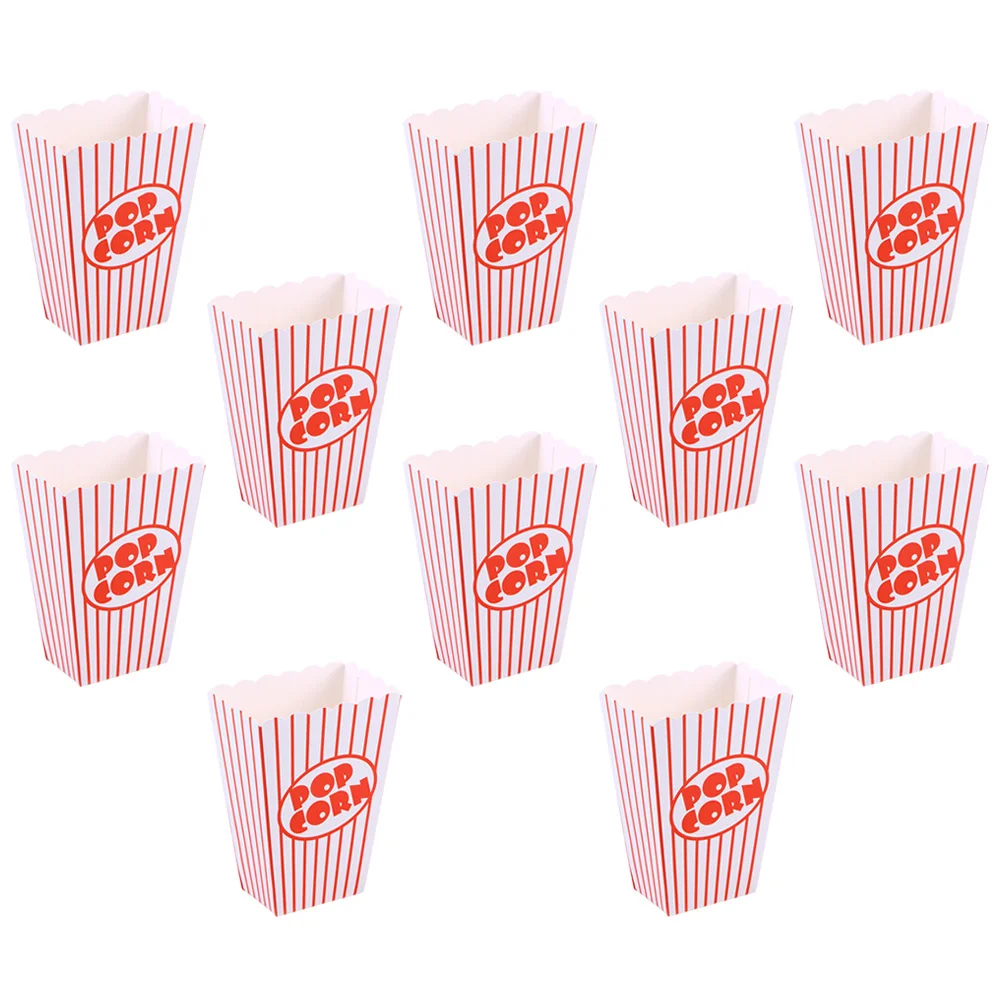 

10 Paper Small Popcorn Containers Paper Snack Cups Paper Basket Snack Packing Box