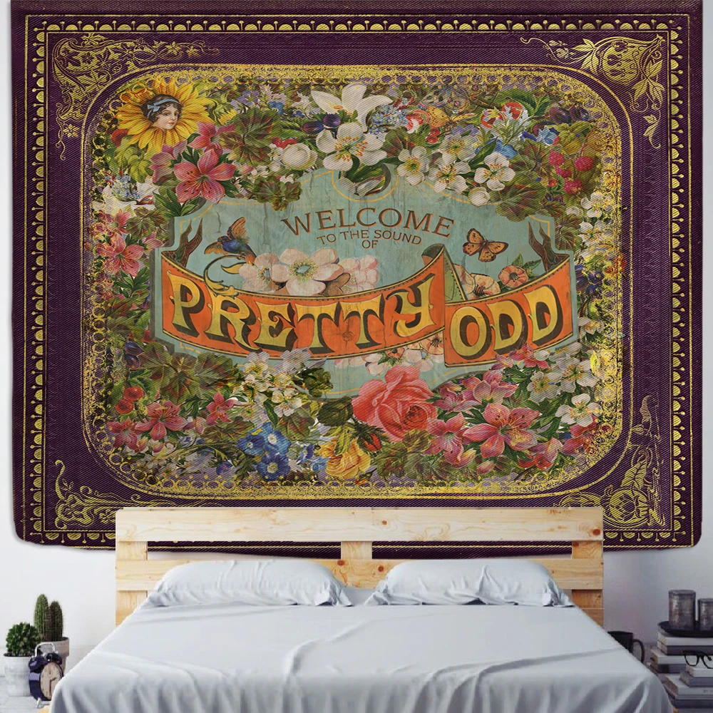 

Retro Illustration Tapestry Wall Hanging Bohemian Style Hippie Tapiz Art Aesthetics Living Room Home Decor
