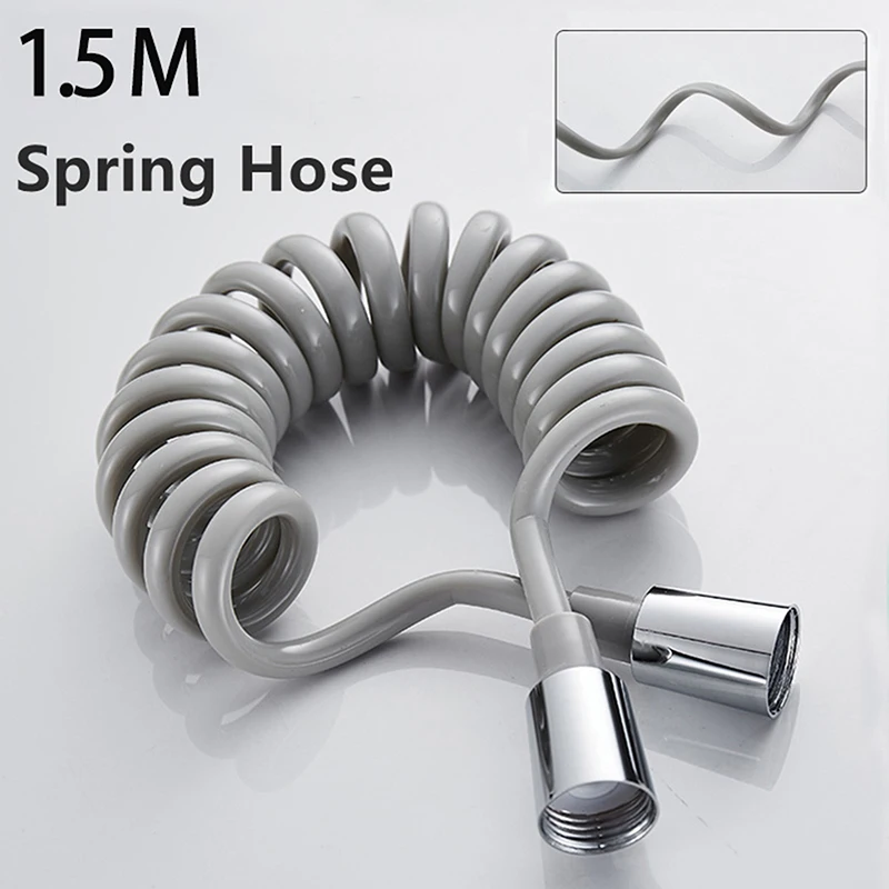 

1.5M Flexible Bathing Telephone Line Tube Spring Flexible Shower Hose Toilet Bidet Sprayer Water Pipe Bathroom Accessories