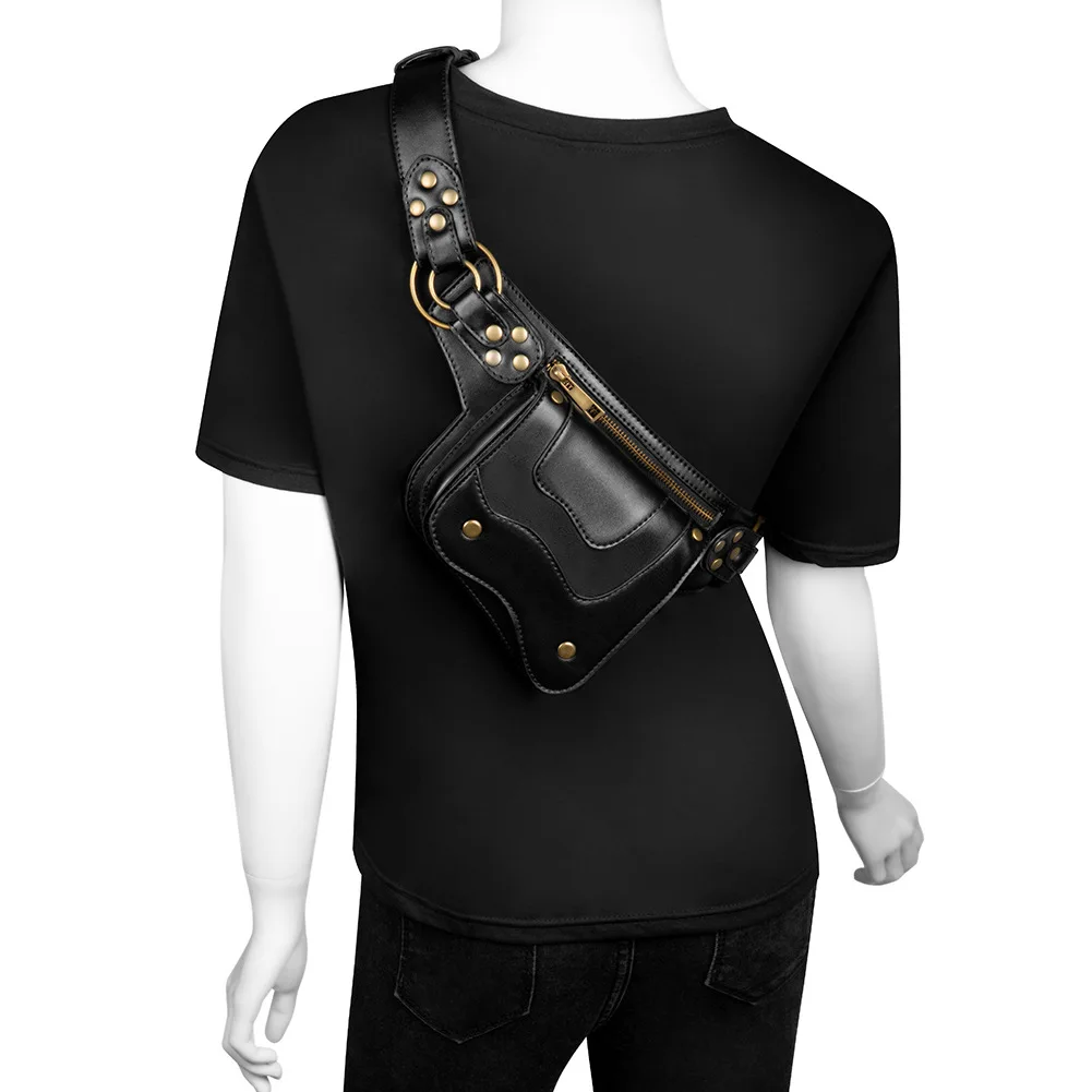 Steampunk motorcycle men's chest bag outdoor leisure mobile phone pocket women's bag Waist Bag Fanny Pack Belt Bag Purse Leg Bag