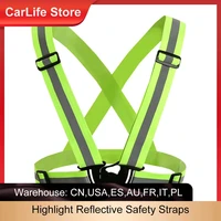 highlight reflective straps reflective safety jacket night work security running cycling safety reflective vest high visibility