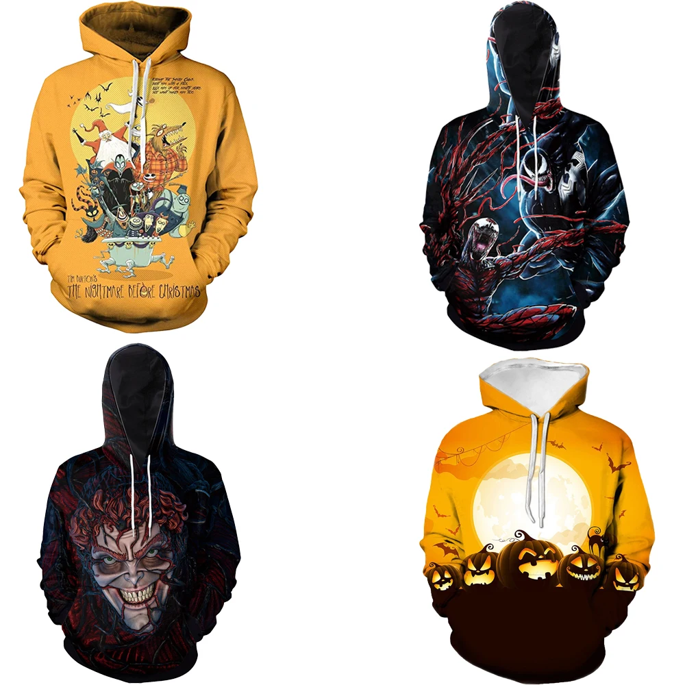 

Худи с 3D-принтом и графическим принтом на Хэллоуин, повседневные Модные свитшоты для мужчин и женщин, топы для пар, пуловеры, одежда унисекс, ...