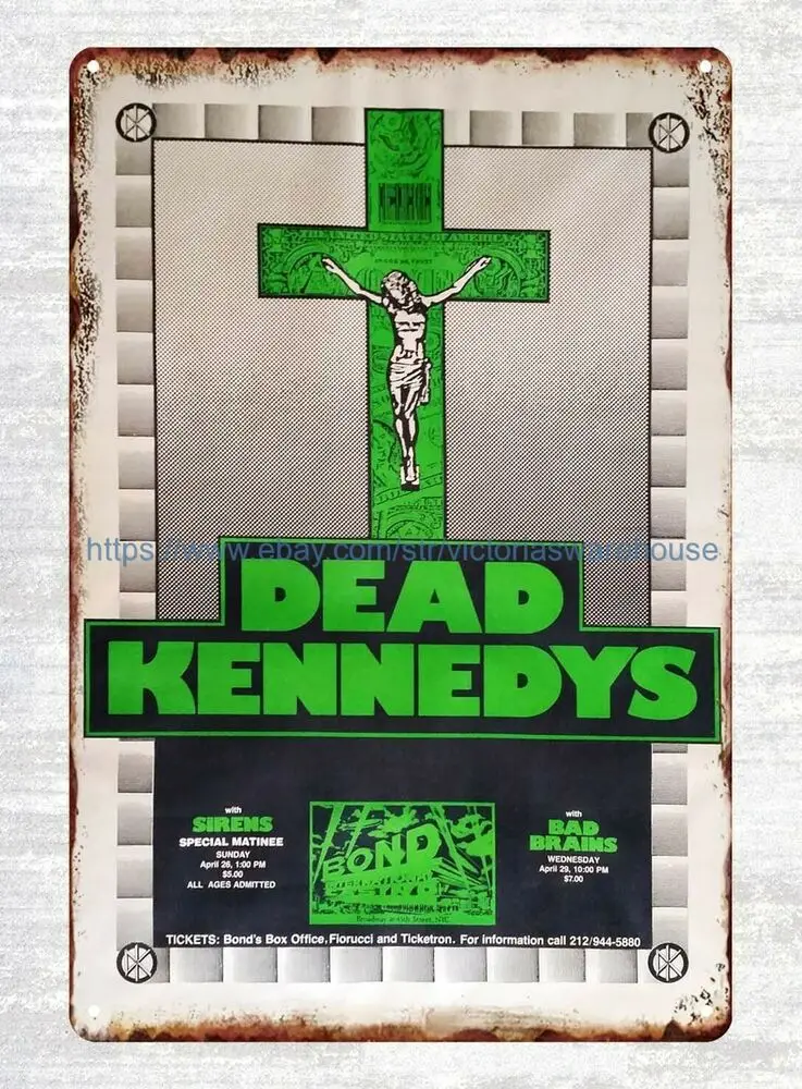 Плакат за концерты дизайн интерьера мертвецы Кеннет Нью-Йорк 1981 жестяной знак |